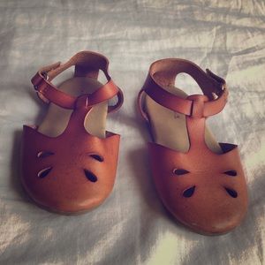Zara Size 8/24 Brown leather sandals. Like new.